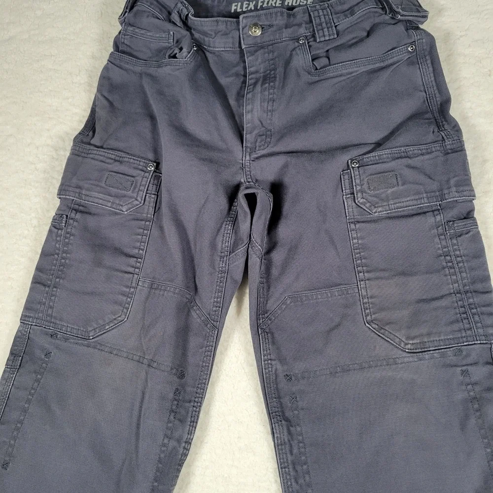 Duluth Trading Co Flex Fire Hose Cargo Pants Mens 32x30 Gray Workwear Utility - Picture 4 of 14